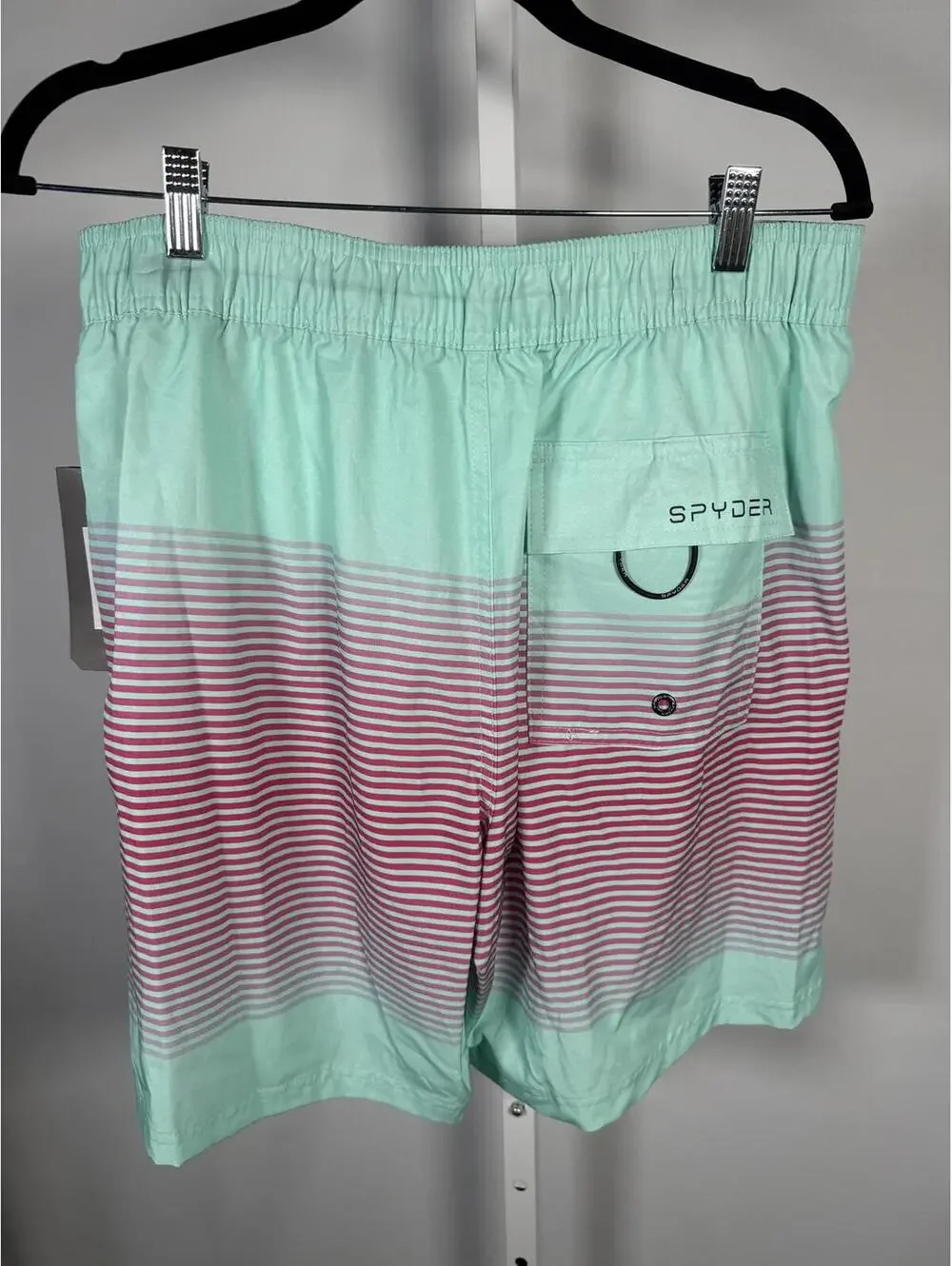 Spyder Men's Mint Green and Pink Gradient Swim Shorts